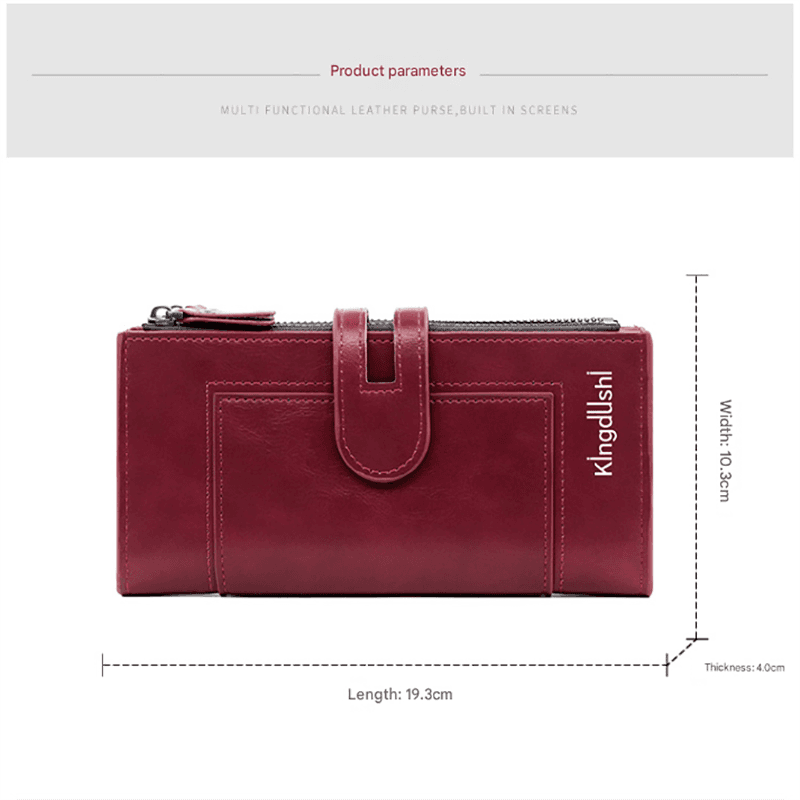 Blue Women's Long Wallet - Multi-Card Slot PU Leather Clutch with Phone