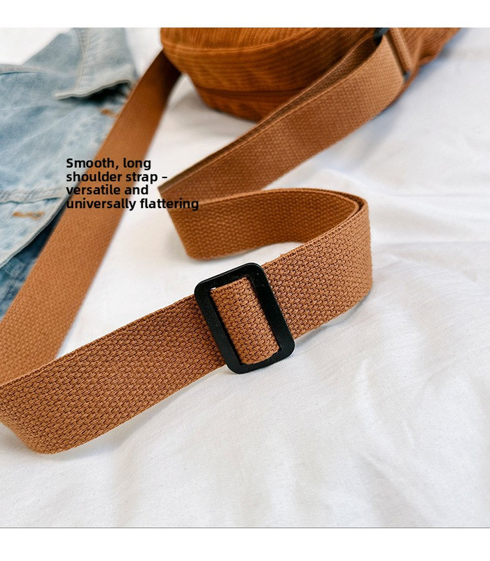 Corduroy Crossbody Bag Mini Messenger Shoulder Purse Adjustable Strap