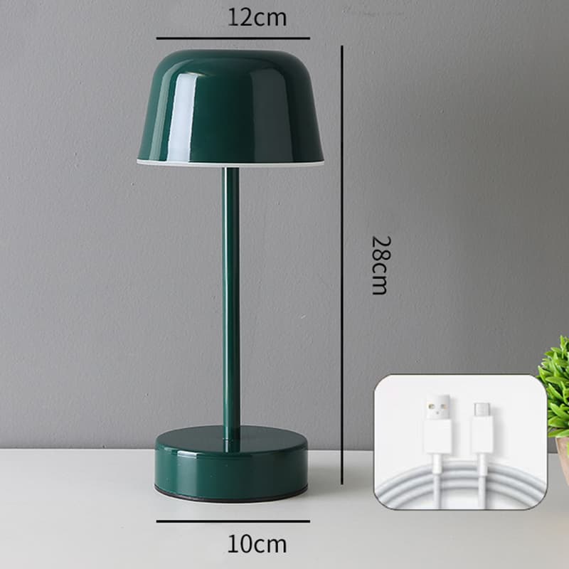 Dark Green Modern Minimalist LED Table Lamp - Rechargeable Touch Control