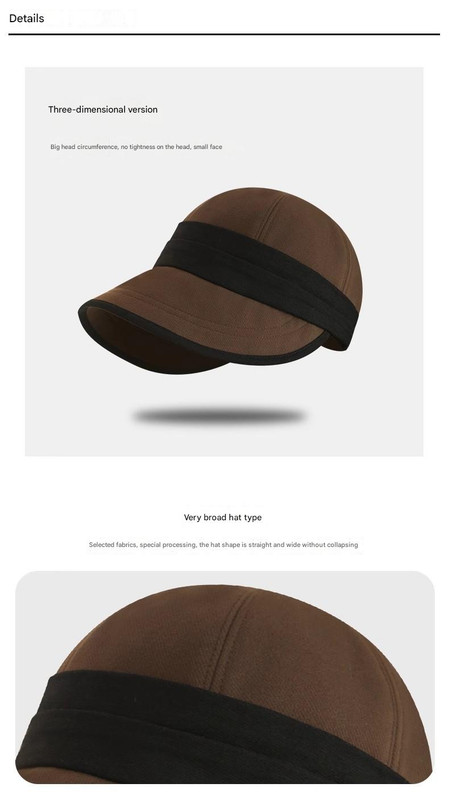 Brown Warm Bucket Hat - Minimalist Color Block Design, Face-Slimming Style