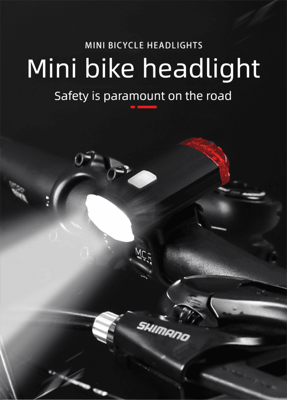 USB Rechargeable Mini Bike Light Front & Rear Combo - 150 Lumen LED High