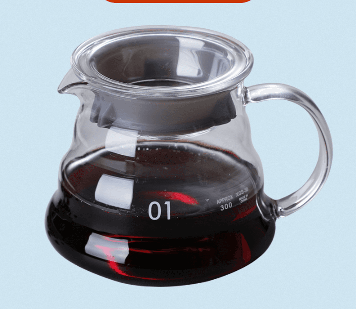 360 ml Borosilicate Glass Coffee Server - Heat-Resistant "Cloud" - 1-2 Cups
