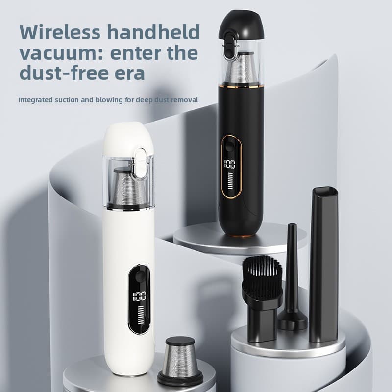 White 2-in-1 Cordless Handheld Car Vacuum Cleaner and Air Blower Powerful
