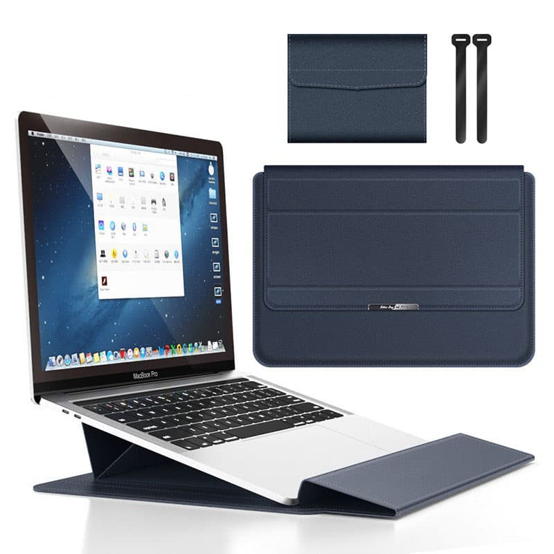 Deep Blue 3-in-1 Laptop Sleeve with Built-In Stand & Wrist Rest