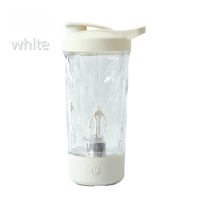 500 ml White Portable Diamond Electric Shaker - Strong Vortex Stirring, Dual