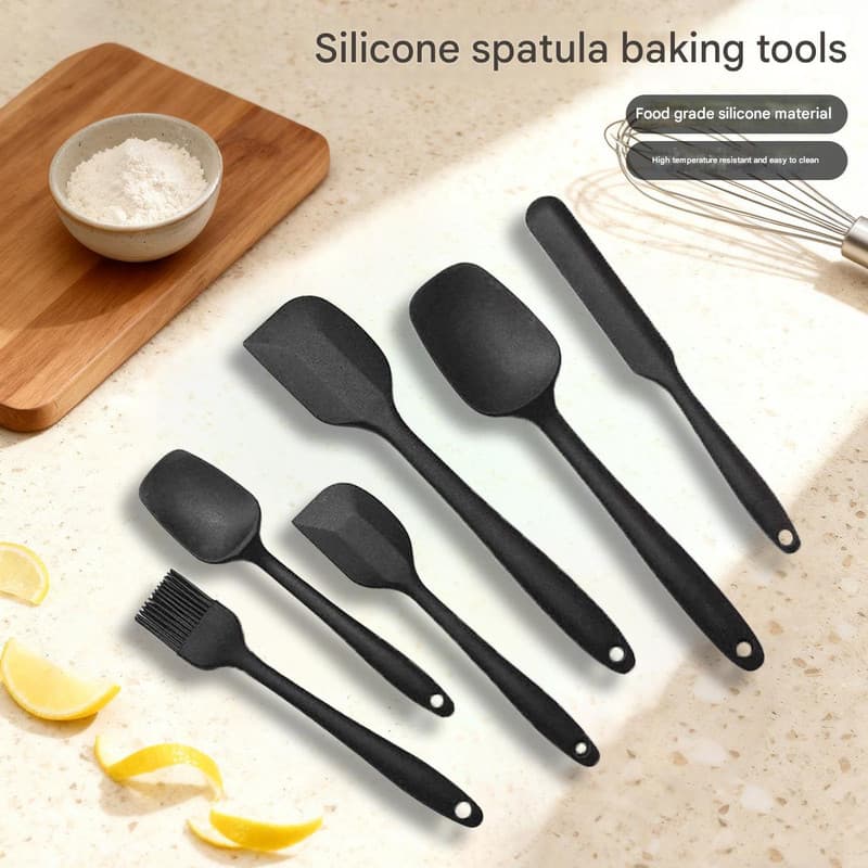 6-Piece Red Silicone Spatula Set - Heat-Resistant, Non-Scratch Kitchen Tools