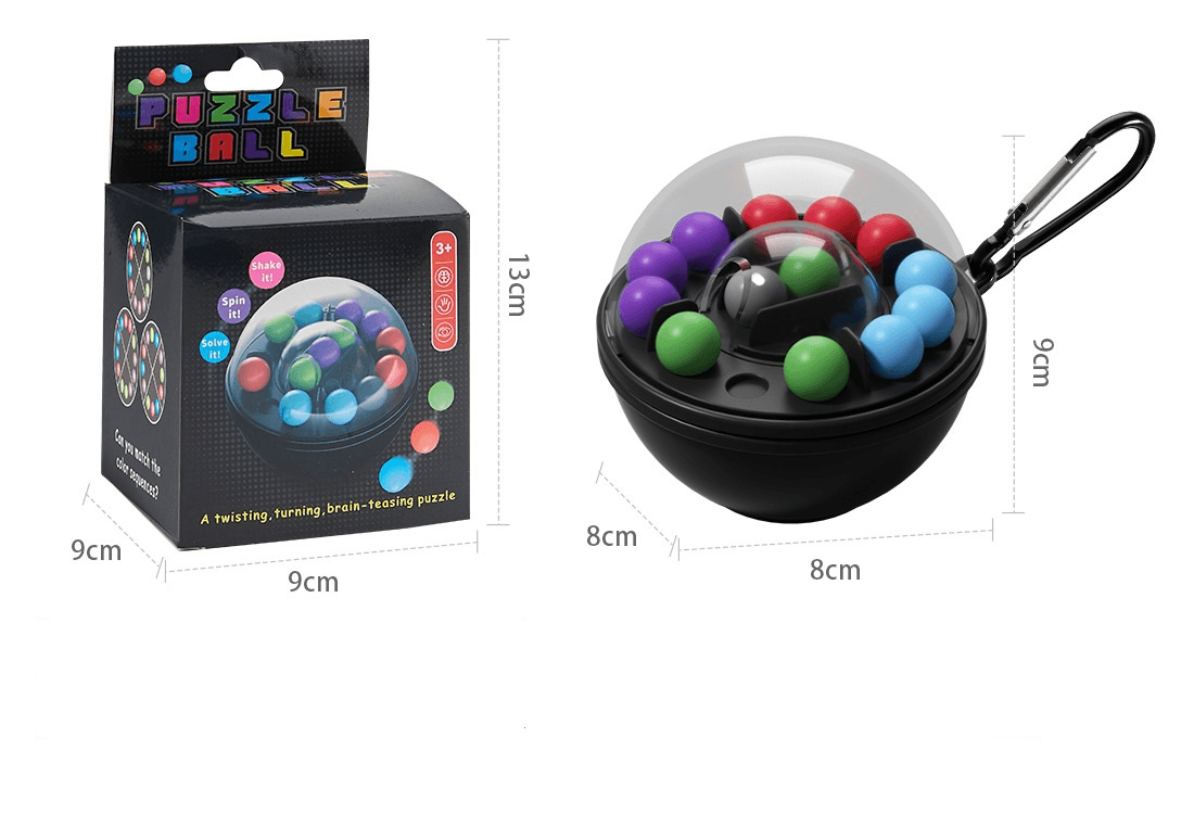 Black Spherical Spinning Magic Beads 3D Puzzle - A portable puzzle logic