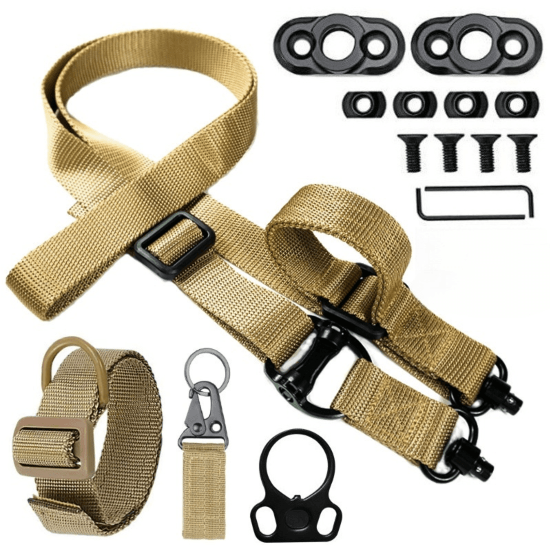 Khaki Quick-Adjust MS4 Tactical Sling System - Single/Two-Point Conversion