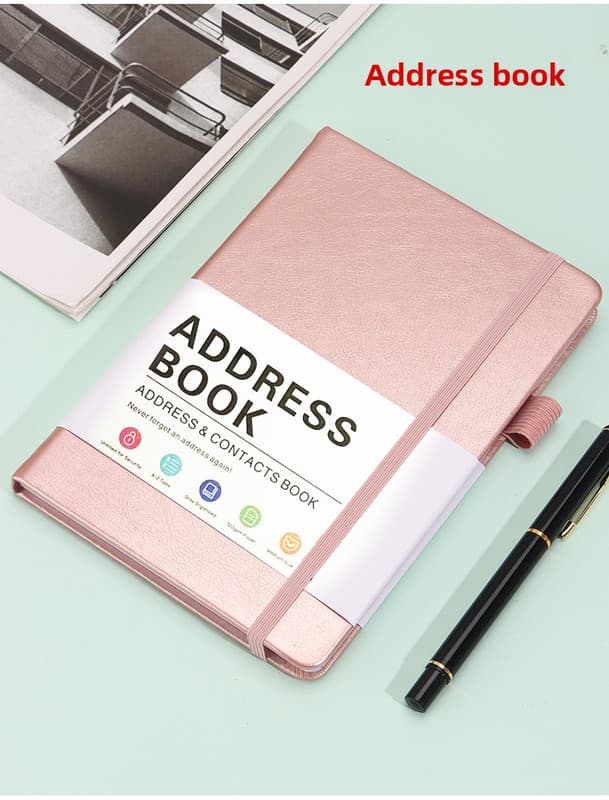 Rose Gold Address Book with Alphabetical Tabs B6 Hardcover Telephone