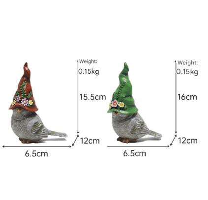 Garden & Home Decor Bird Figurines - Balcony Resin Craft Ornaments, Micro