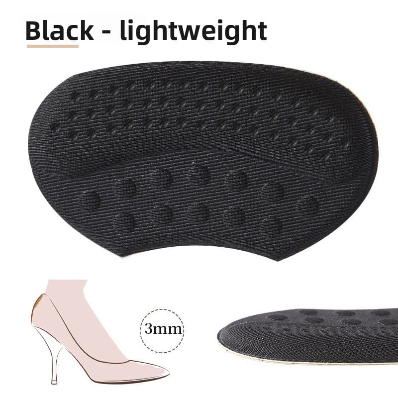 5-Pair Black Soft & Breathable Heel Grips for Loose Shoes - Anti-Slip - 3mm