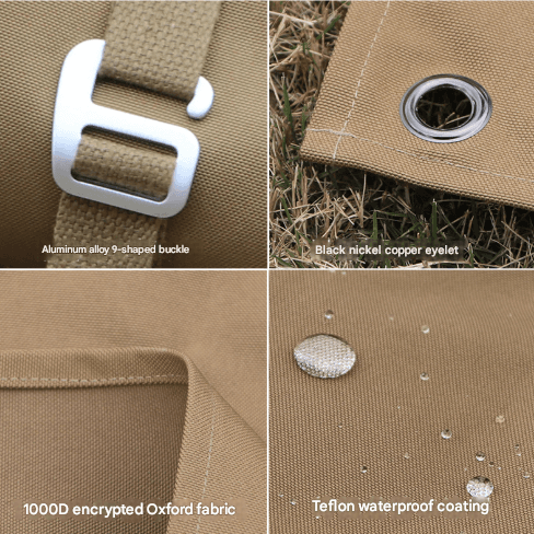 Coffee Brown Thick Waterproof Ground Mat - Oxford Fabric Tent Pad