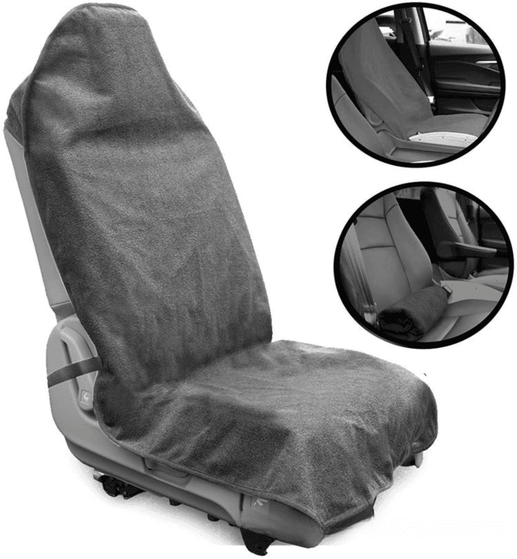 Grey Waterproof Towel Car Single Seat Cover - Universal Non-Slip