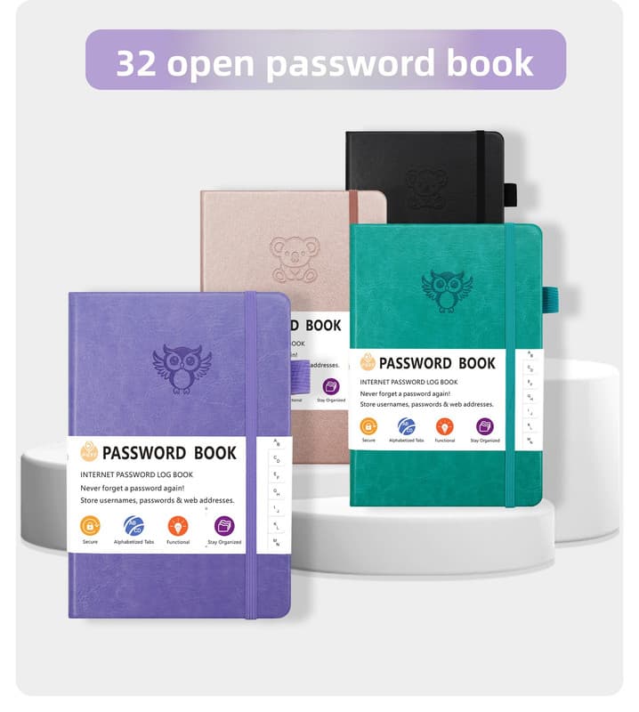 Rose Gold Password Log Book with Alphabetical Tabs - Rose Gold Internet