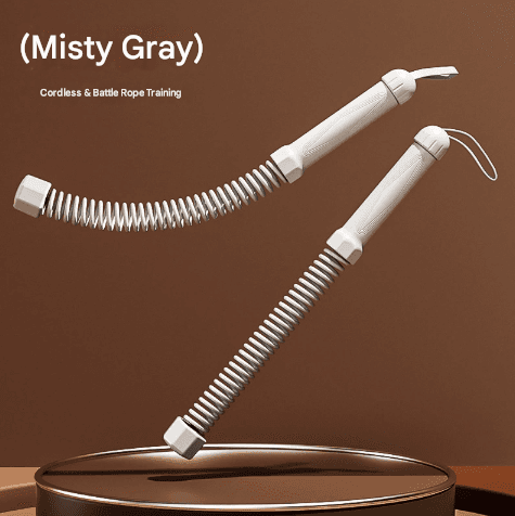 Grey Heavy Cordless Battle Rope - Portable Weighted Fitness Rope for Home