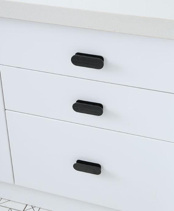 Black 10-Pack No-Drill Window Handle Cabinet Pulls - Adhesive Mounting