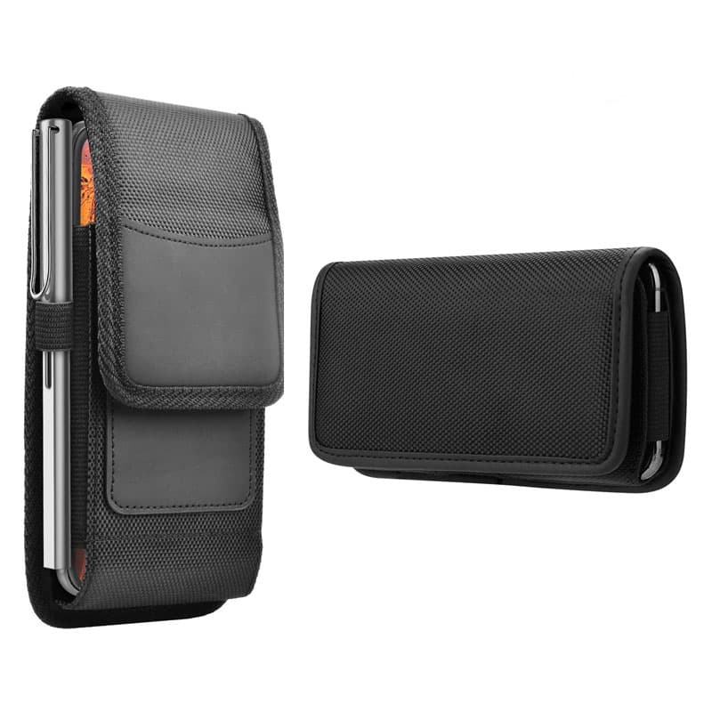 2-Pack Black Universal Heavy-Duty Nylon Belt Holster Pouch with Card Slot