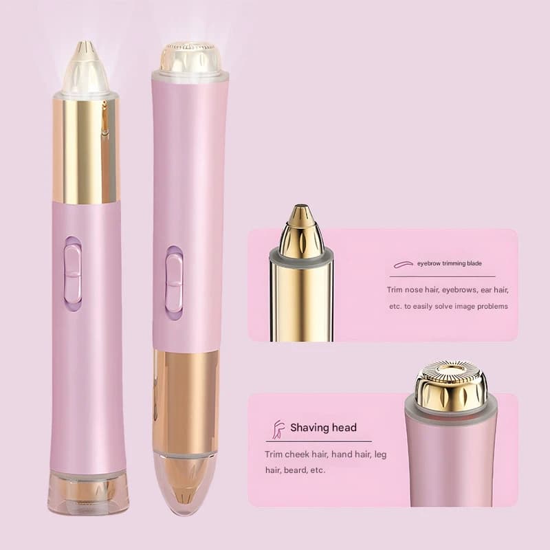 2-in-1 Electric Hair Remover for Women - Eyebrow Trimmer - Pink
