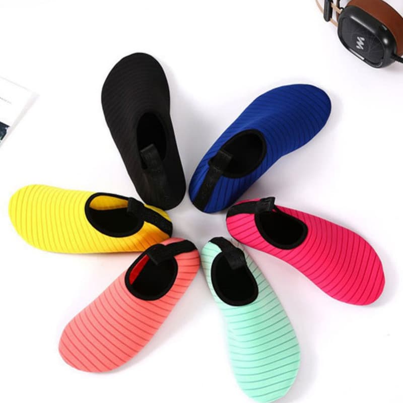 #36/37 Black Quick-Dry Aqua Beach Water Shoes for Men and Women - Slip-On