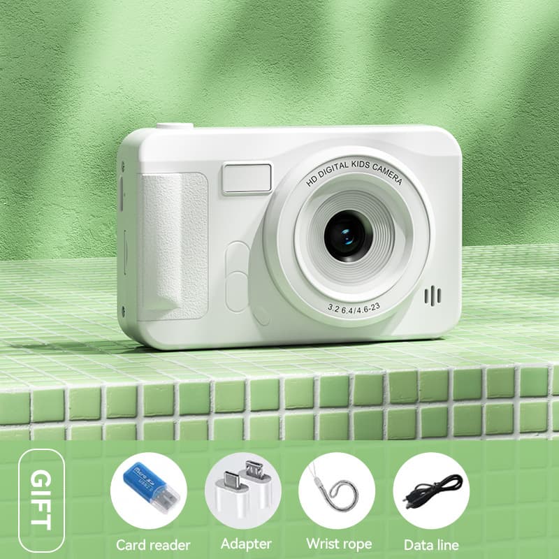 Student HD Digital Camera - 44MP, 8x Zoom, Autofocus, Dual Lens - White