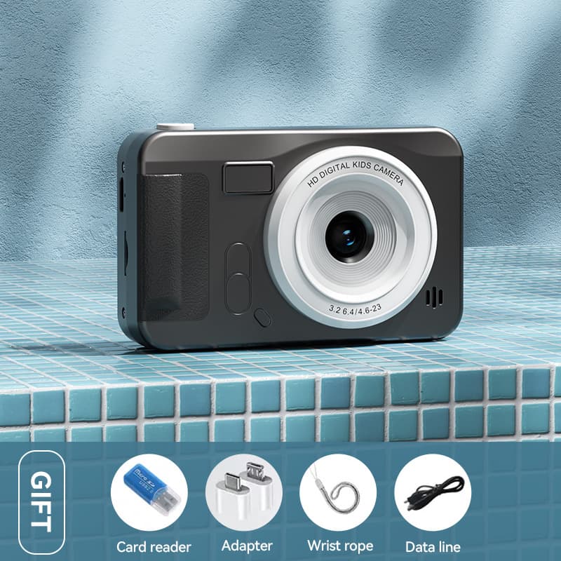 Student HD Digital Camera - 44MP, 8x Zoom, Autofocus, Dual Lens - Black