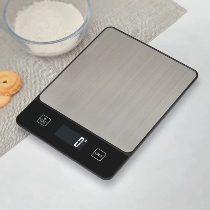 Black Digital Kitchen Scale - Stainless Steel Food Scale - 10kg/1g