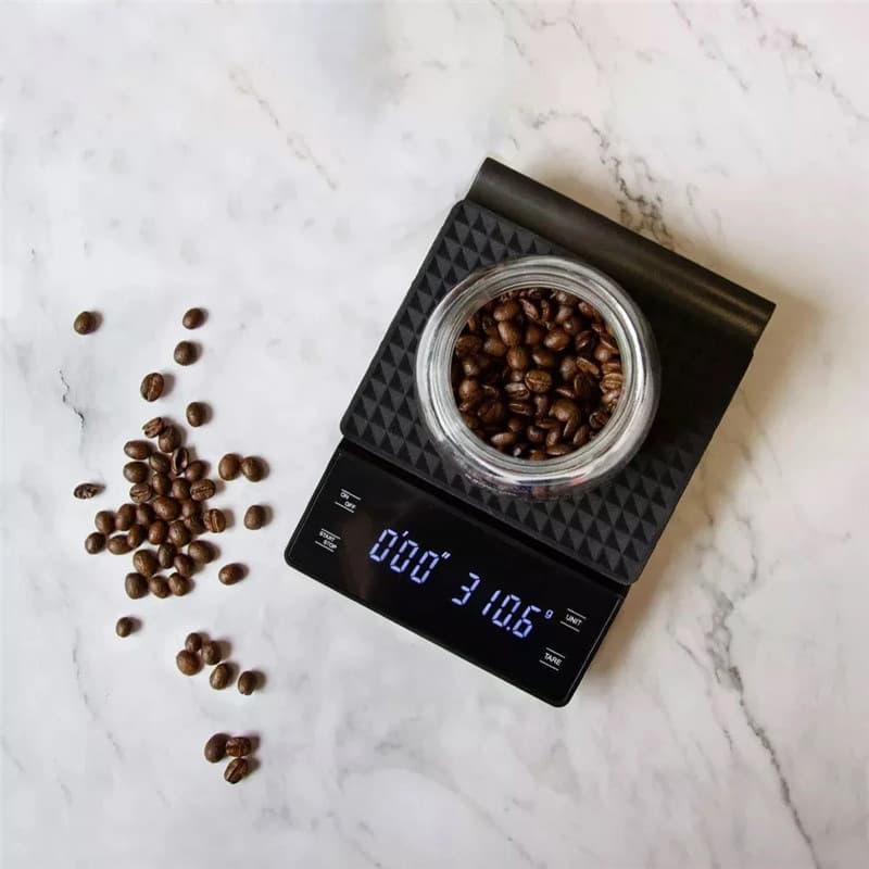 Digital Coffee Scale - 0.1g Precision, Timer, USB Rechargeable, Pour-Over