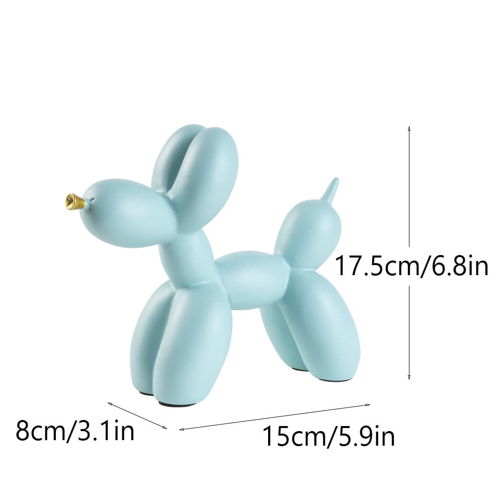 Light Blue Modern Resin Balloon Dog Sculpture - Playful Art Figurine