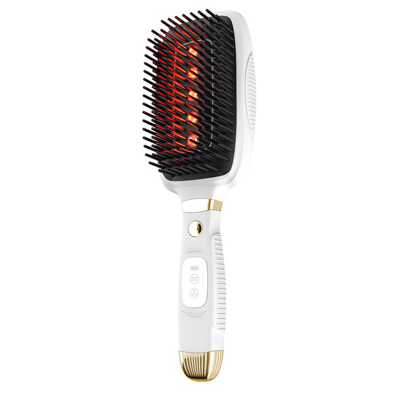 White Advanced 3-in-1 Scalp & Hair Care Massage Comb - Red Light Therapy