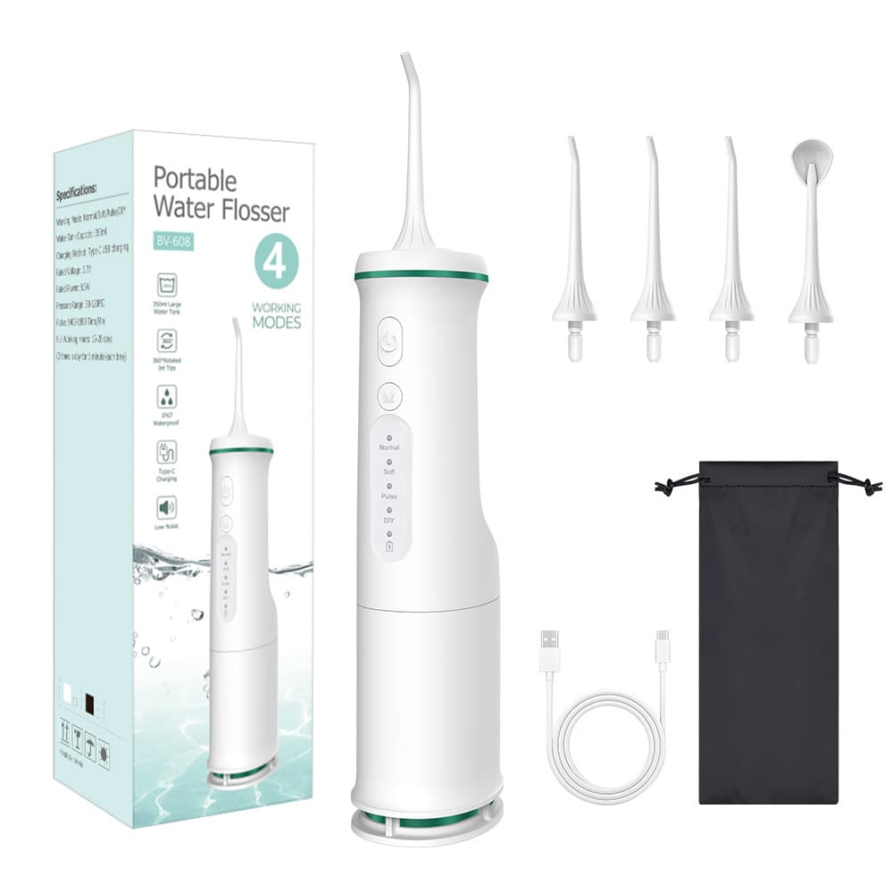 White Home Electric Oral Irrigator - Portable Water Flosser for Teeth