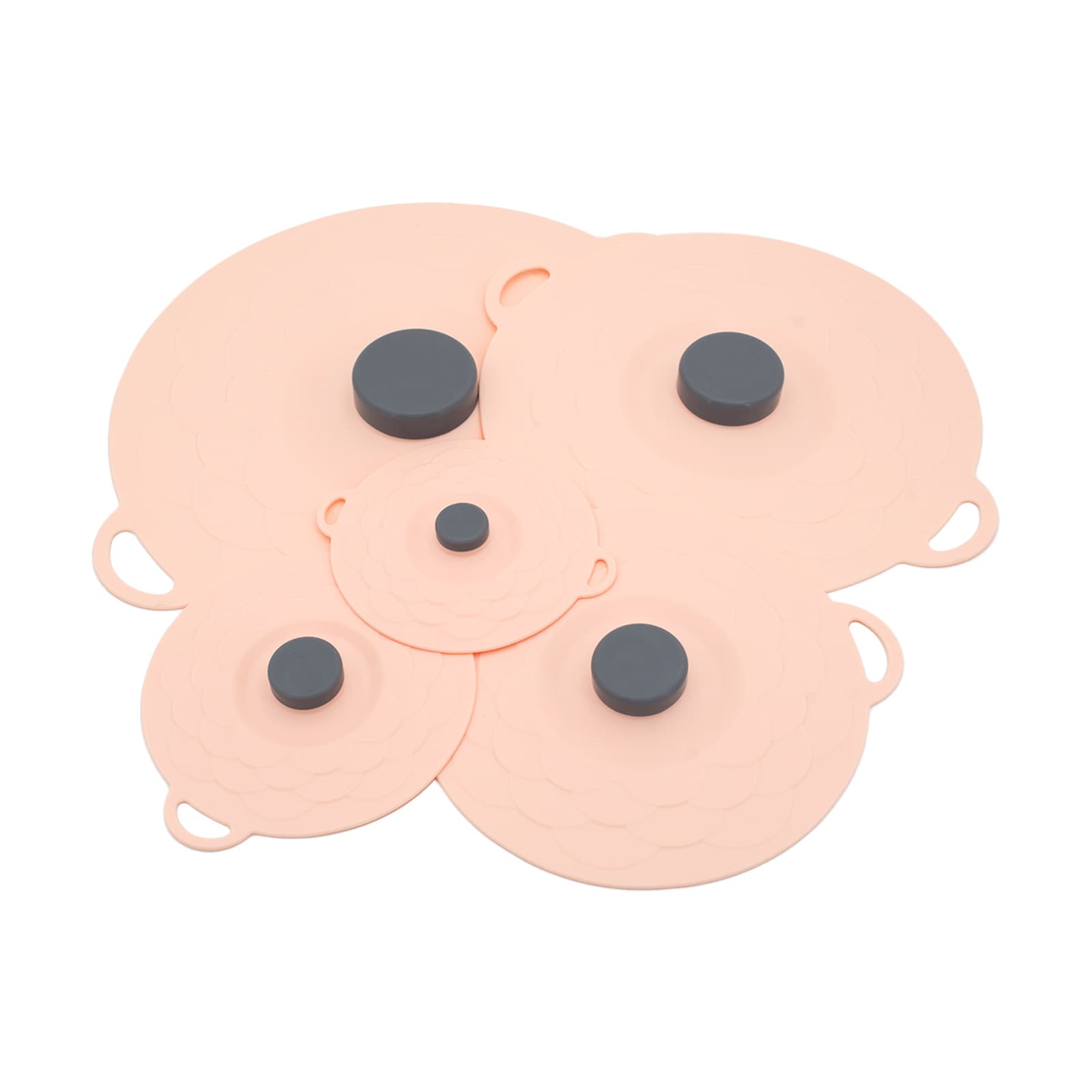 Pink Two-Set Five-Piece Silicone Fresh-Keeping Lids - Heat-Resistant