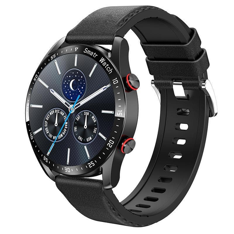 Black Silicone +22MM Black Mitsubishi Steel Strip Business Smartwatch