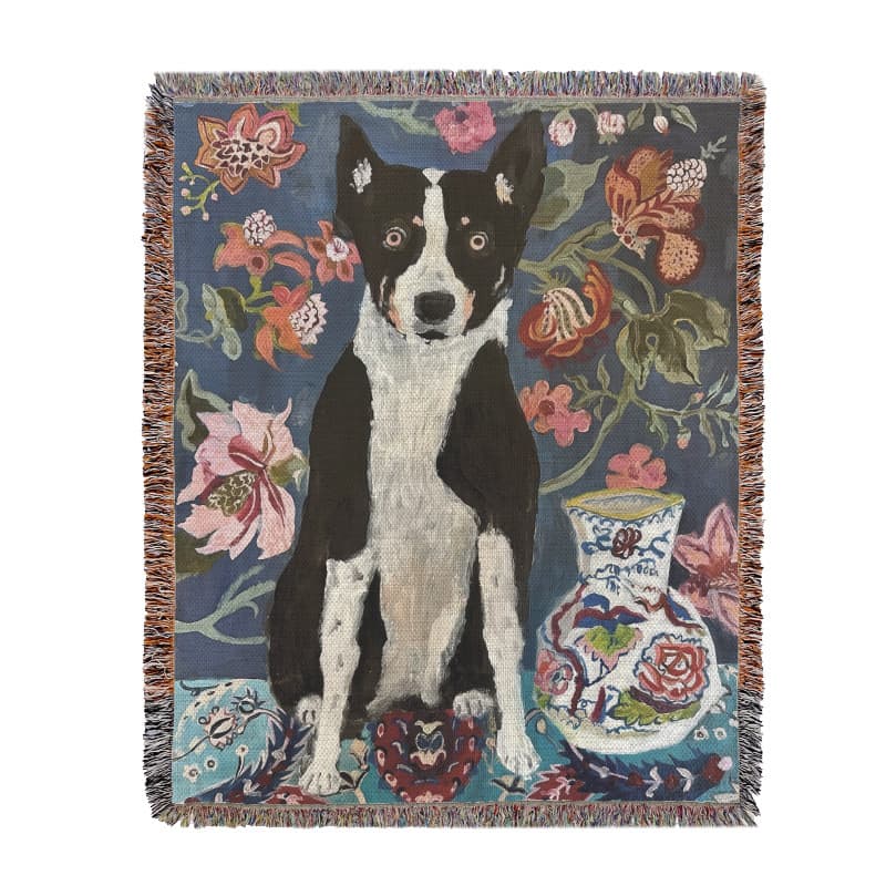 Dog Artistic Jacquard Throw Blanket - American Style Illustrated Sofa Cover