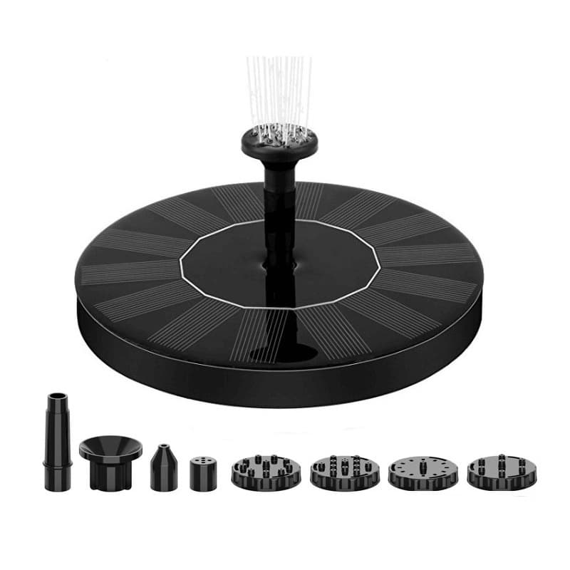16 cm Solar Floating Fountain with LED Light for Bird Bath and Pond