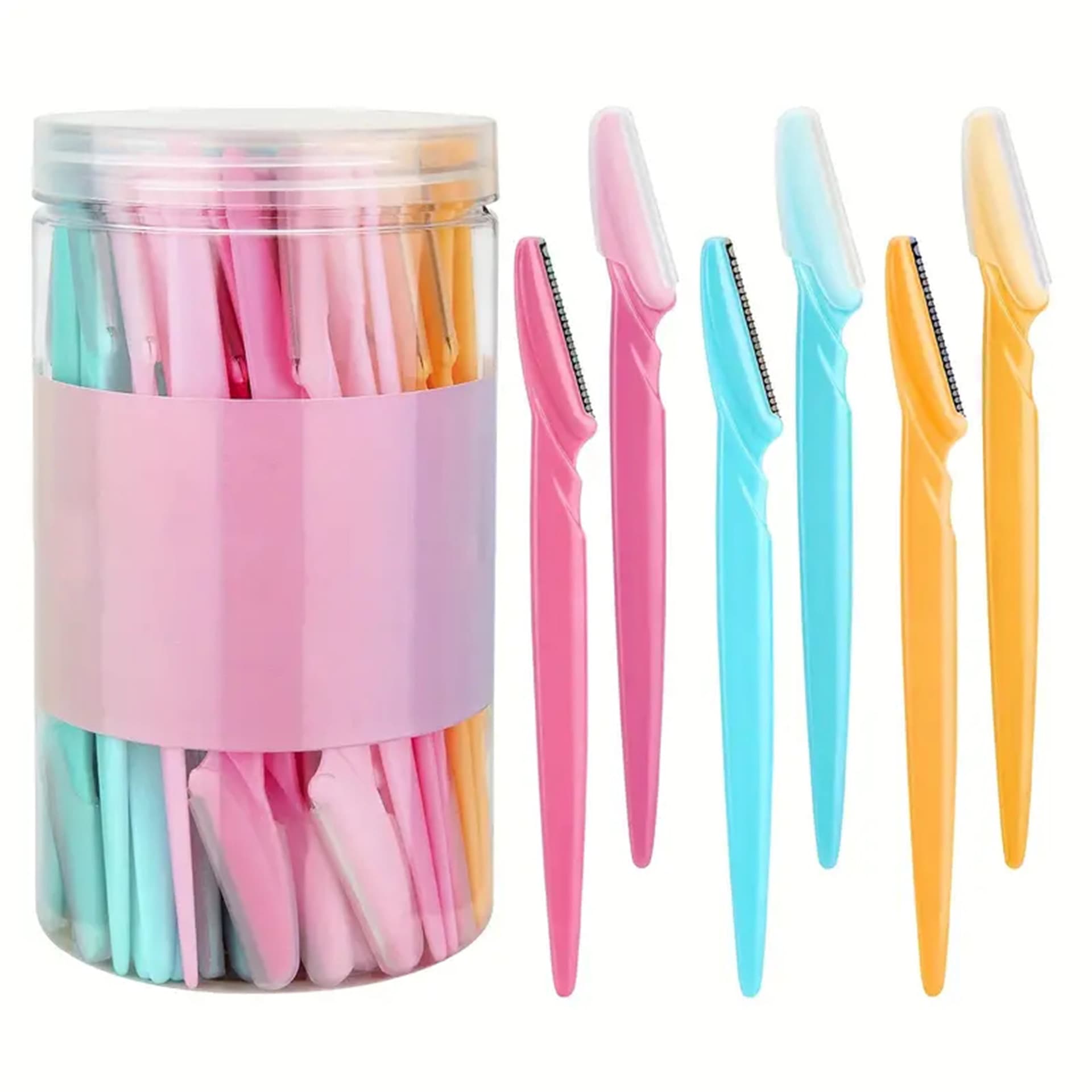 40-Piece Eyebrow Razor & Dermaplaning Tool Set (Colorful)