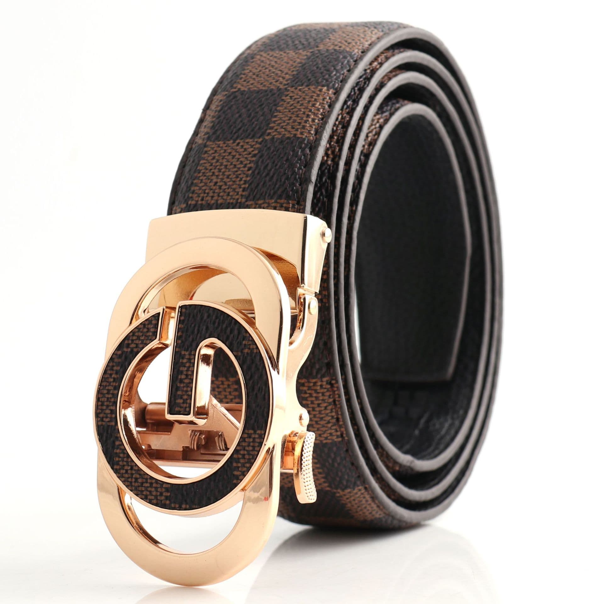 Designer Style PU Leather Belt, Automatic Buckle