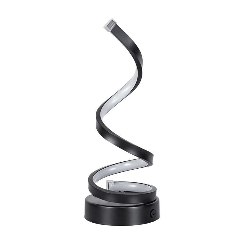 Modern Spiral LED Table Lamp - Dimmable, 3 Light Modes (black)