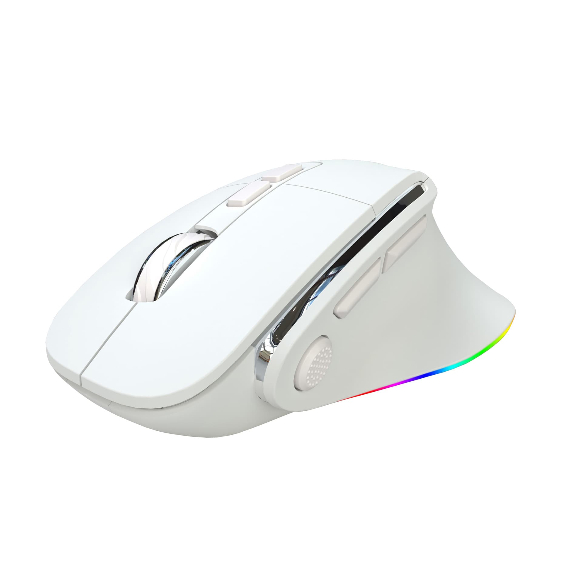 Ergonomic Vertical Wireless Mouse - Dual Mode (2.4G + Bluetooth) - White