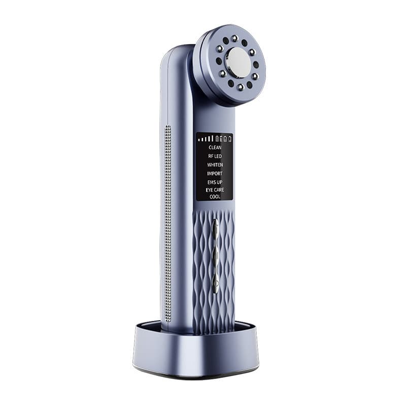 Multi-Functional Facial Beauty Device - Ultrasonic, EMS, RF LED, Cool - Blue