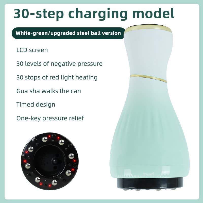 Gradient white green Portable Electric Cupping Therapy Device - Adjustable