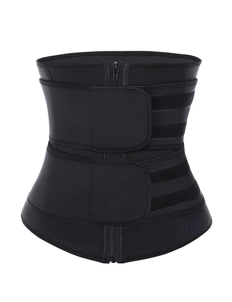 Size XL Black Women's Sweat-Enhancing Waist Trainer Belt - Dual Strap Zipper