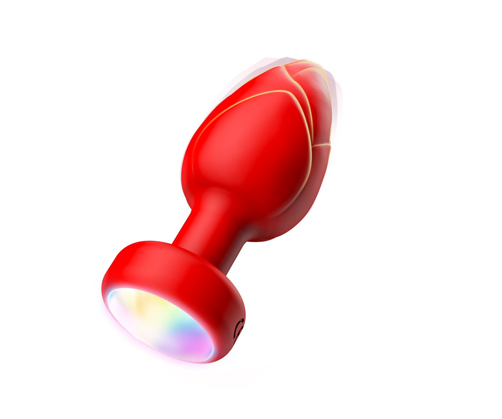 Red Luminous LED Vibrating Anal Plug with Wireless Remote - 10 Speeds, 7