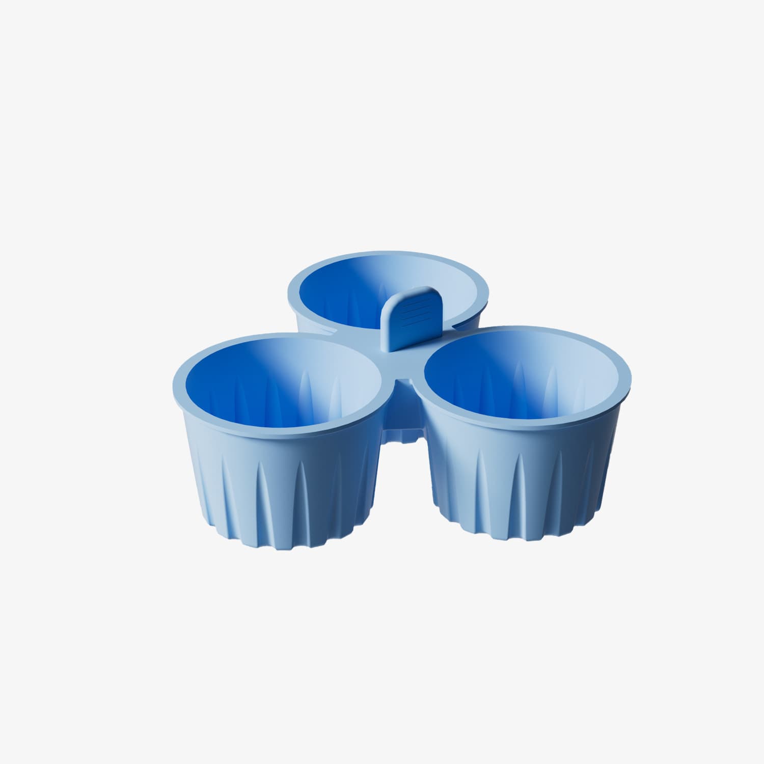 2-Piece Blue 3-Compartment Silicone Bowl - BPA-Free, Microwave & Air Fryer