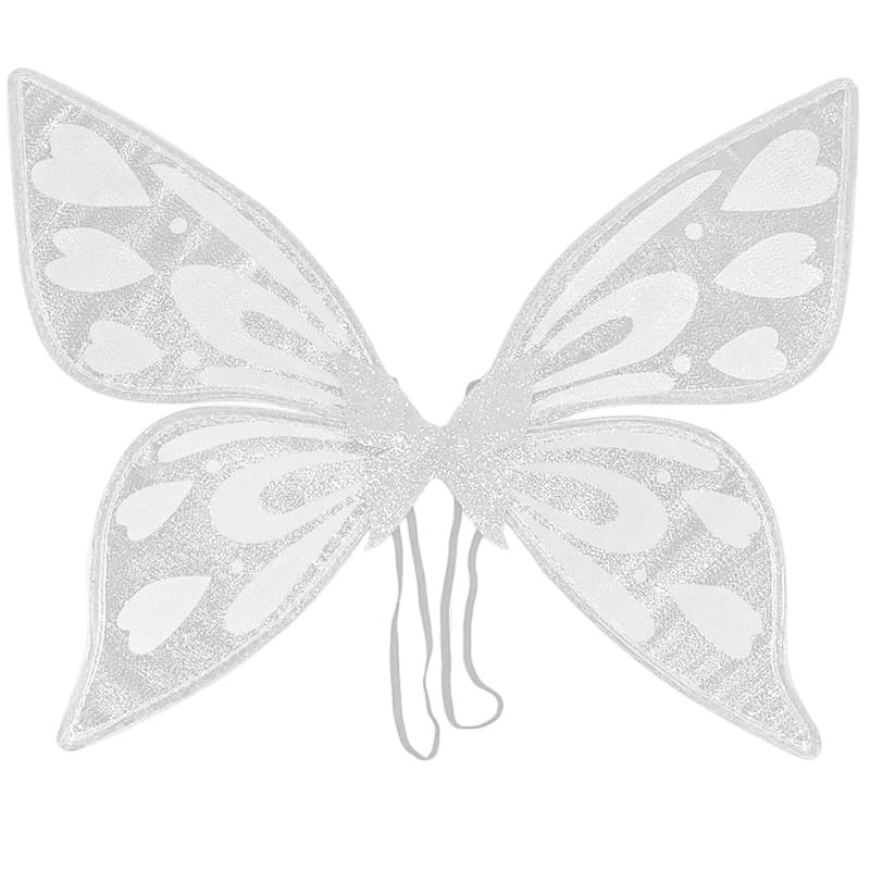 White Sparkling Fairy Wings - Lightweight Glitter Butterfly Costume