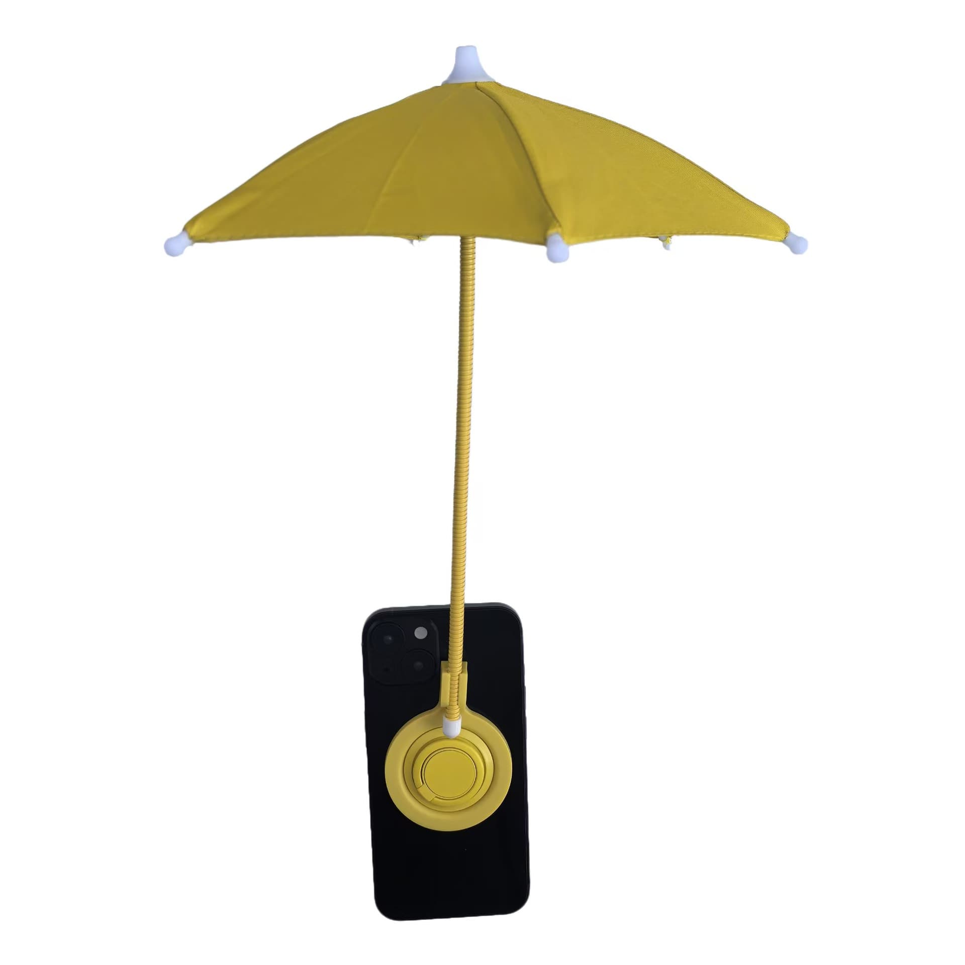Yellow Magnetic Phone Umbrella Sun Shade - Clear Outdoor Screen Visor