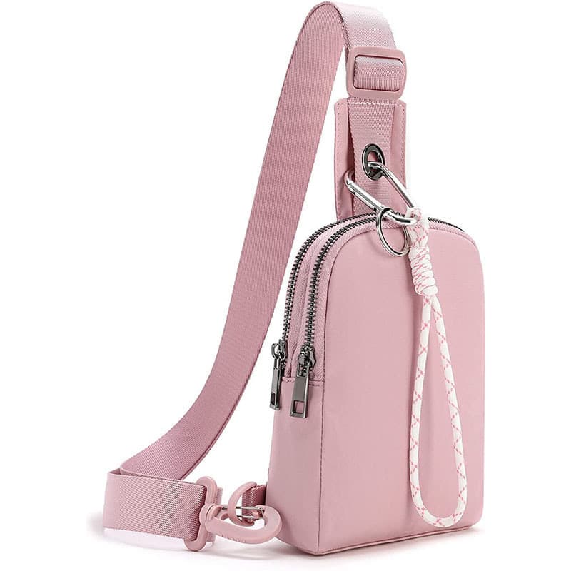Pink Compact Waterproof Sling Bag - Unisex Mini Crossbody Chest Pack