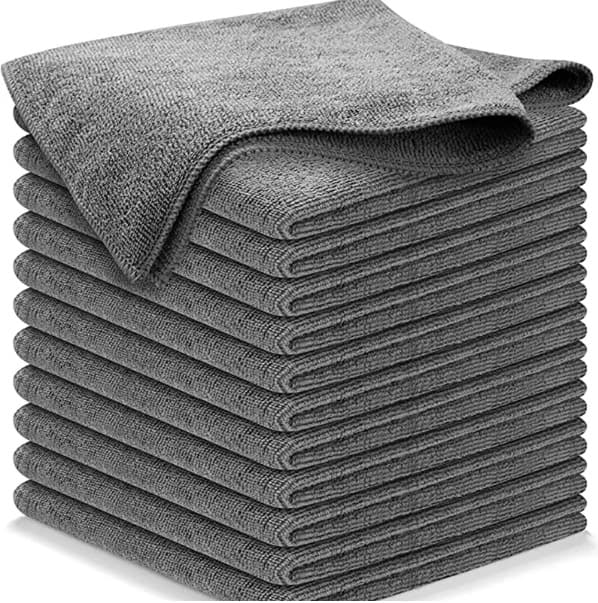 Grey All-Purpose Microfiber Cleaning Cloths (20-Pack) - Ultra Absorbent Grey