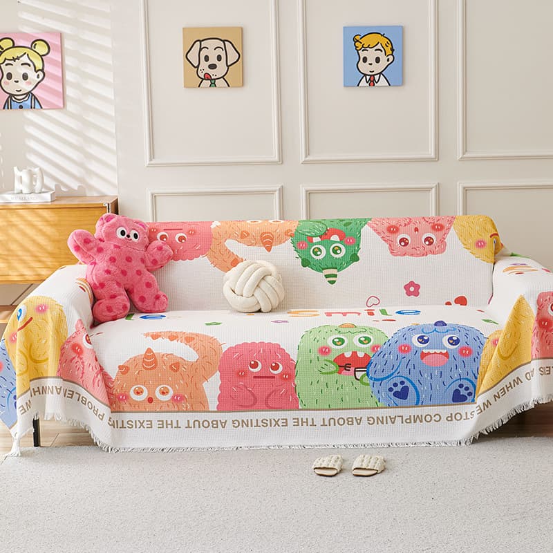 Dopamine Cartoon Sofa Cover - 180 × 230 cm Dustproof, Wear-Resistant