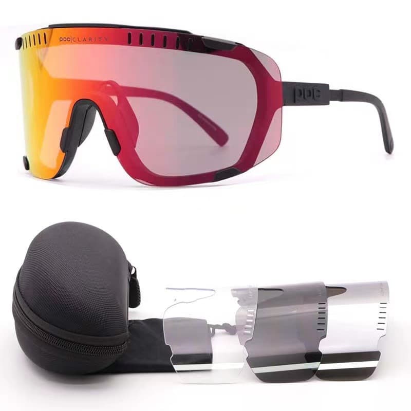 Black Frame Tea Gold Tablet Oversized Shield Cycling - Black Tea Gold
