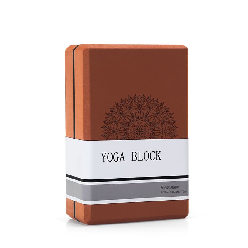 Coffee Brown High-Density EVA Foam Yoga Block for Support & Stability
